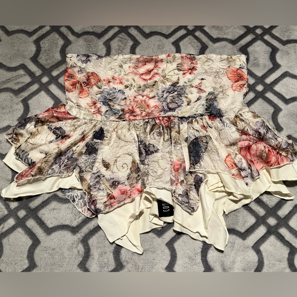 Dolls Kill Current Mood Mini Skirt BNWT XXL Tales of Fantasy Floral Fairy